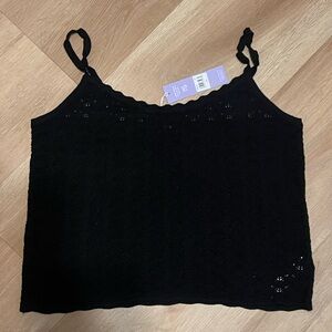 Chic Black Knit Camisole Top